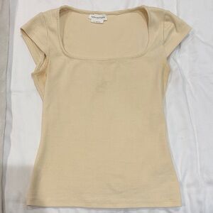 Lovers + Friends Cream Square Neck Tee